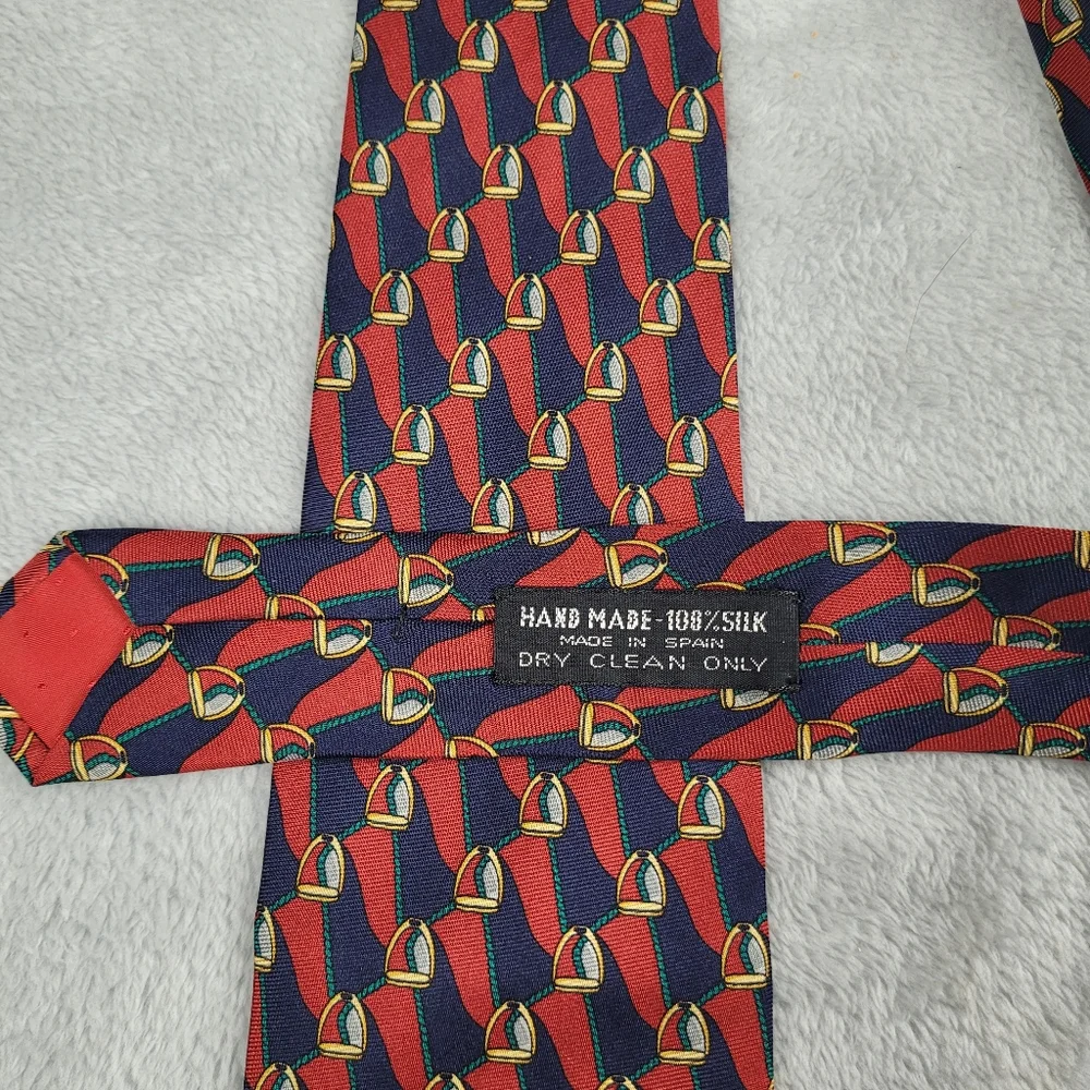 Richel Tie 100% Silk Equestrian Stirrup Iron Made In Spain